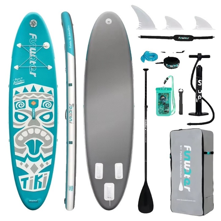 Placa de Stand Up Paddle, 10'6", PVC, design stabil, accesorii complete, multicolor