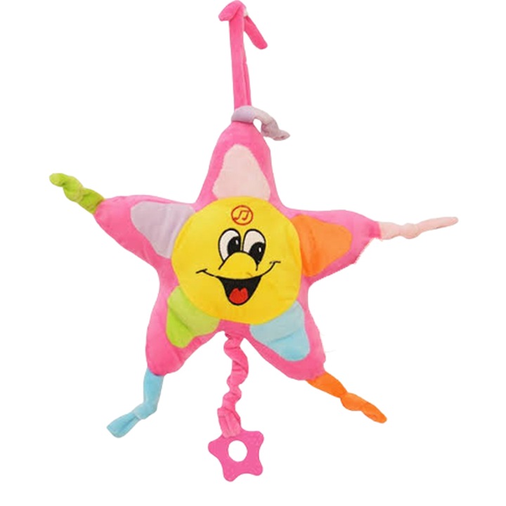 Rco zenélő akasztós játék, rózsaszín, plüss, 0 hónapos kortól