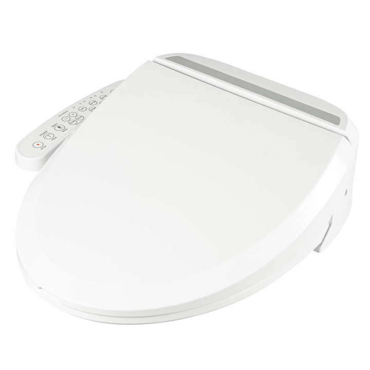 Bideu electric pentru vas WC, Colac WC, 1350 W, AC 220 V, Temperatura reglabila, Jet de masaj, Duza, Alb