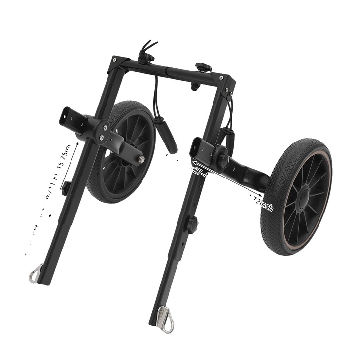 Carucior pentru animale de companie, design ajustabil, materiale durabile, negru, 63-76cm