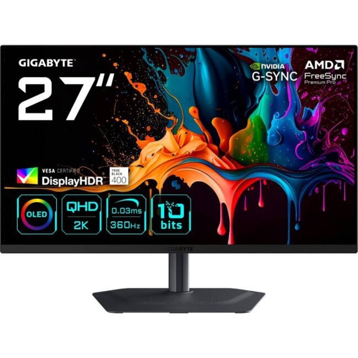 Monitor Gigabyte MO27Q3 360Hz QHD QD-OLED 27inch Negru