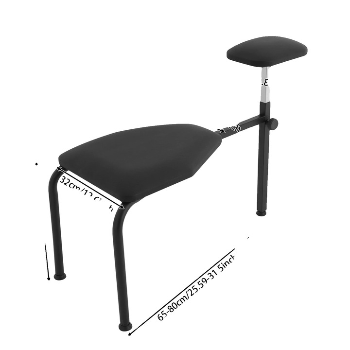 Scaun de pedichiura, design ergonomic, ajustabil, negru, dimensiuni 41x32cm
