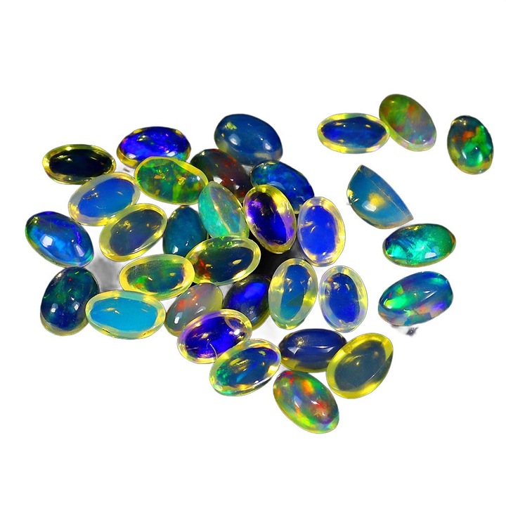 Set opale de foc, Songea, 34 bucati, 5.07 ct