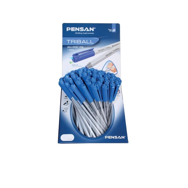 Set de 60 pixuri, Pensan, Triball, albastru, 1 mm