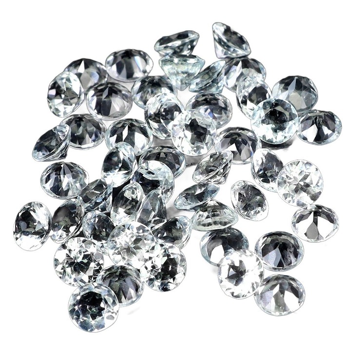Set 48 acuamarine naturale, Songea, 4.35 ct