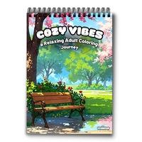 Carte de Colorat Antistres Cozy Vibes, 50 ilustratii pentru relaxare, Carte de Colorat A5 pentru Adulti, Mino