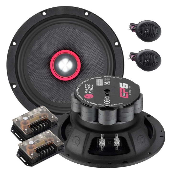Автомобилни тонколони Bassface INDY CP6, 165 мм, мембрана от фибростъкло, включени аксесоари