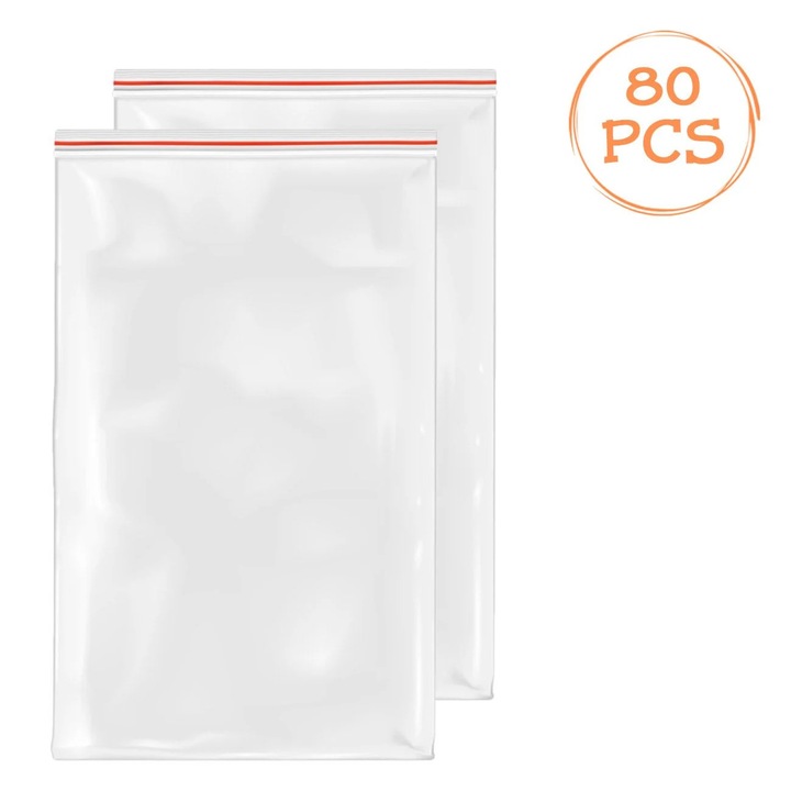 8x12cm-es Ziplock Műanyag Tároló Zsákok - 80db