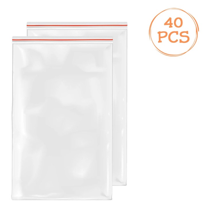 13.8x21cm-es Ziplock Műanyag Tároló Zsákok - 40db