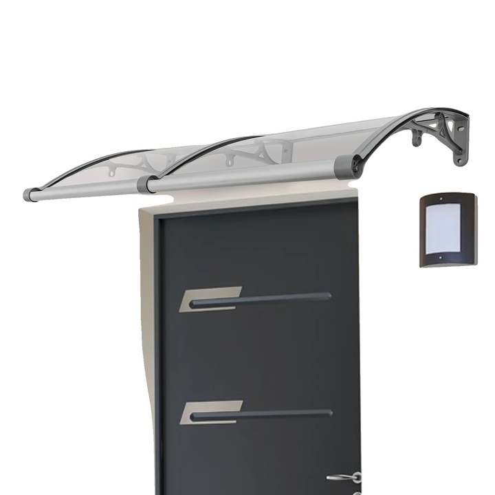 Copertina pentru usa, 120x60cm, aliaj de aluminiu, capacitate de incarcare 440,92 lbs, design curbat, intretinere usoara