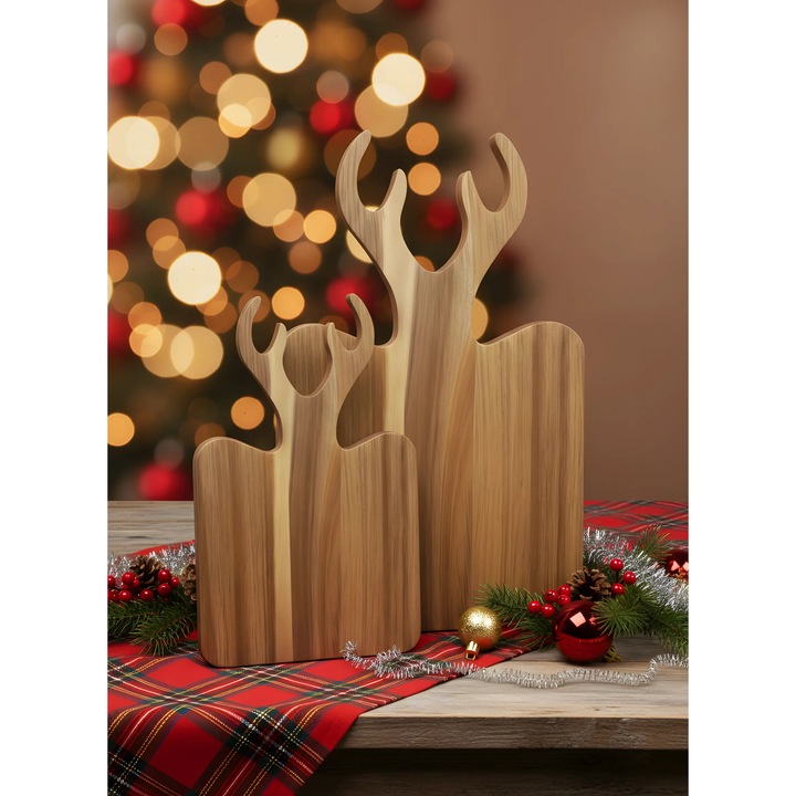 Tocator din lemn, forma decor ren, 24×36 cm – Olivy