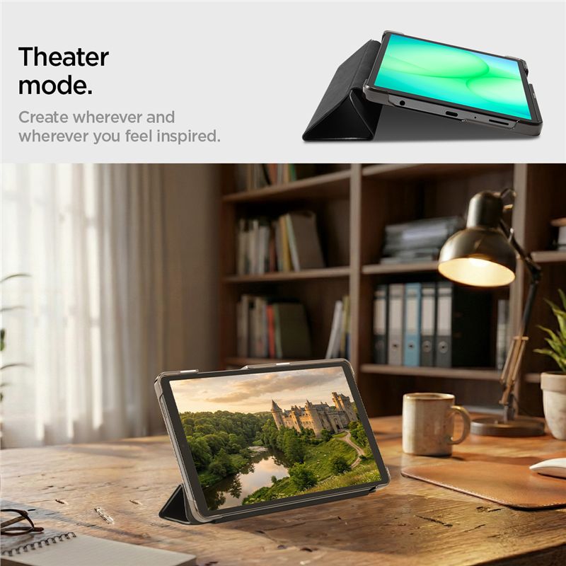 Husă Spigen Smart Fold pentru tabletă, compatibila cu Samsung Galaxy Tab A11, 8.7 inch, negru