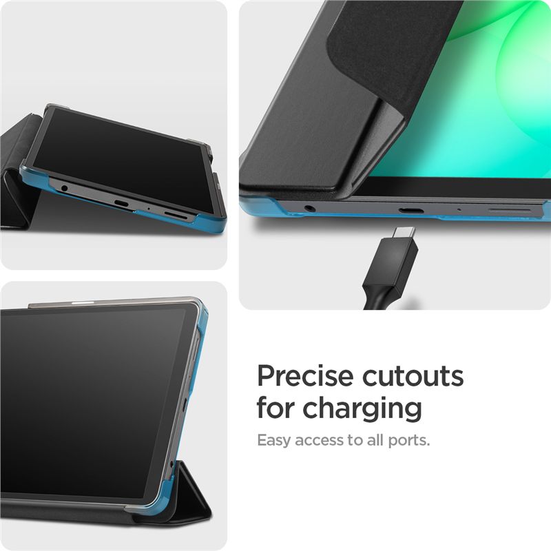 Husă Spigen Smart Fold pentru tabletă, compatibila cu Samsung Galaxy Tab A11, 8.7 inch, negru