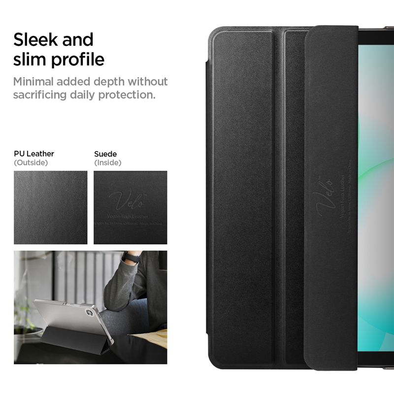 Husă Spigen Smart Fold pentru tabletă, compatibila cu Samsung Galaxy Tab A11, 8.7 inch, negru