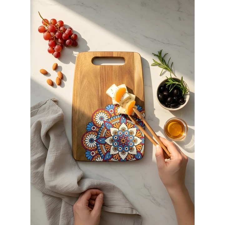 Tocator din lemn, 34×22 cm, Colectia Mandala – Olivy