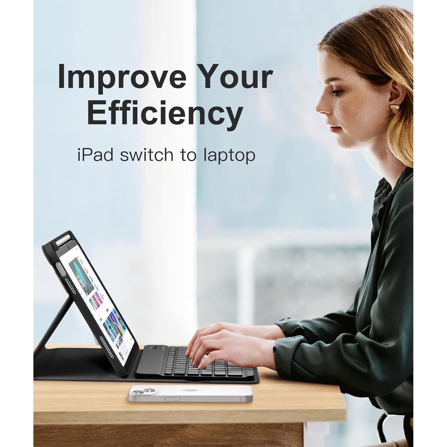 Husa pentru iPad 11 2025 (A16), cu tastatura iluminata wireless detasabila RGB 7 lights, Bluetooth USB Type-C functie stand si slot stylus, VIENOD®, negru