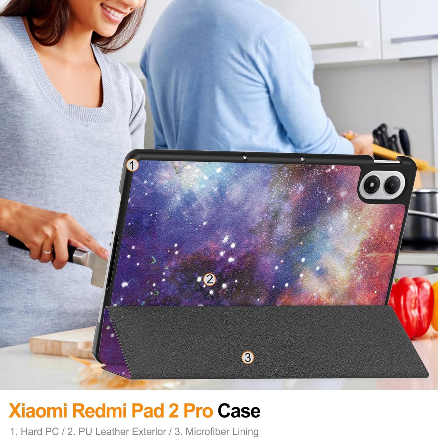 Husă tableta pentru Redmi Pad 2 Pro 12.1", Omelivon, cu functie sleep/wake, rezistentă la șocuri, multicolor