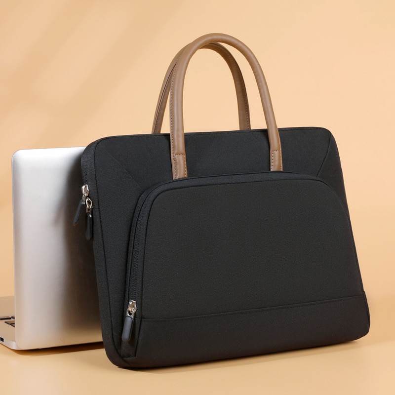 Geanta laptop Oxford impermeabila, ORBER, ultra-usoara, simpla, cu protectie la socuri, pentru laptop 13-16.1 inch, personalizabil cu logo, stil minimalist, unisex, Bej