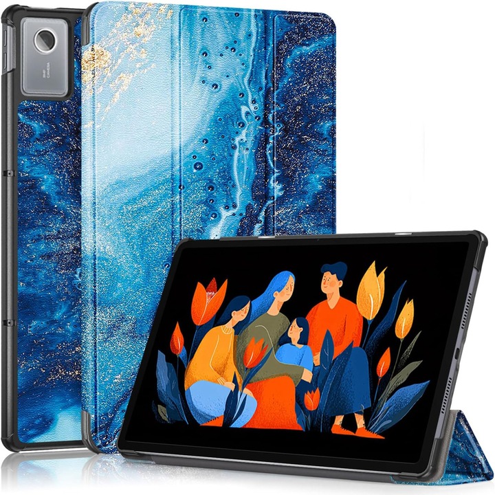 Husă tabletă, Omelivon, pentru Lenovo Idea Tab Plus 12.1", funcție auto sleep/wake, multicolor