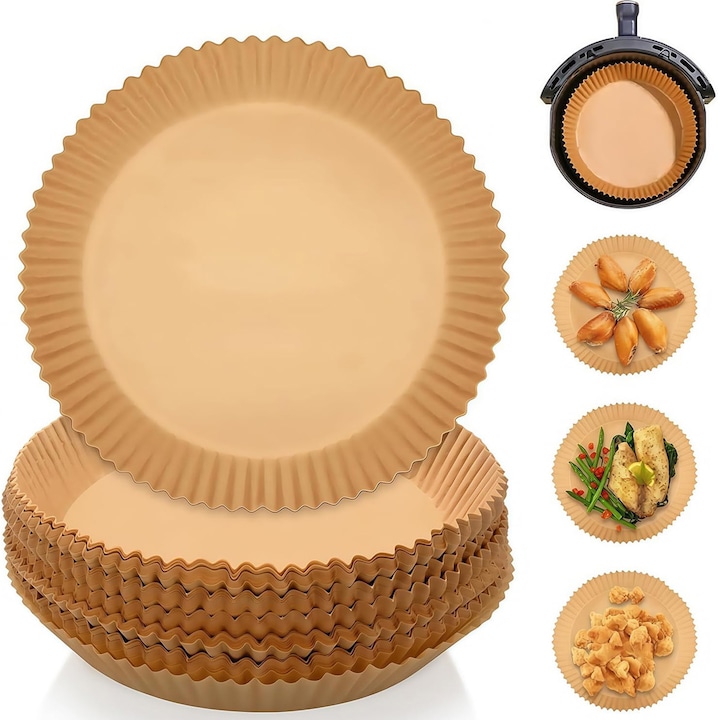 Set de 50 Buc Hartii de Copt, FooFoony, 16x4.5cm, Rezistente la Ulei, Maro