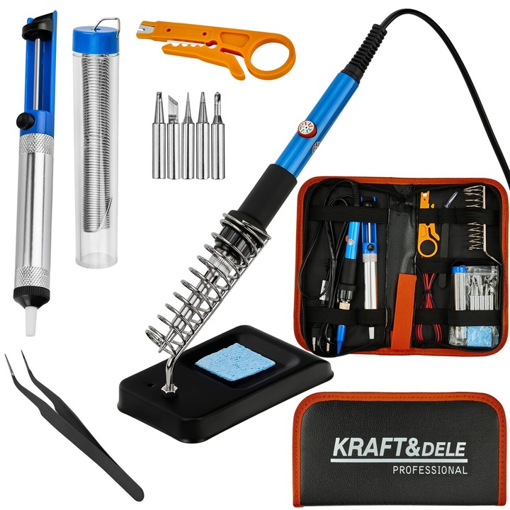 Pistol pentru lipit electric cu ciocan multifunctional, 80W, 220-480°C, Kraft