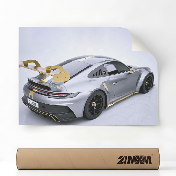 GT3 Cup 03, Премиум Платно за Кола – Минималистичен Дизайн, A3 (29.7 x 42 см), Без Рамка