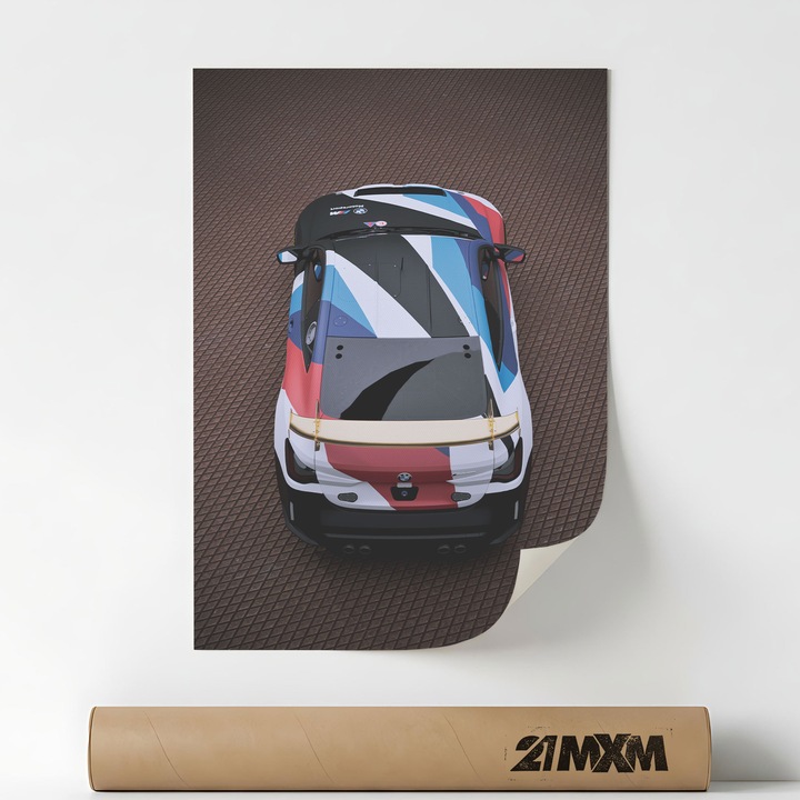 M4 GT3 03, Премиум Платно за Кола – Минималистичен Дизайн, A4 (21 x 29.7 см), Без Рамка