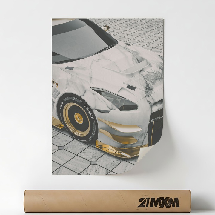 GT-R GT3 01, Премиум Платно за Кола – Минималистичен Дизайн, 30 x 40 см, Без Рамка