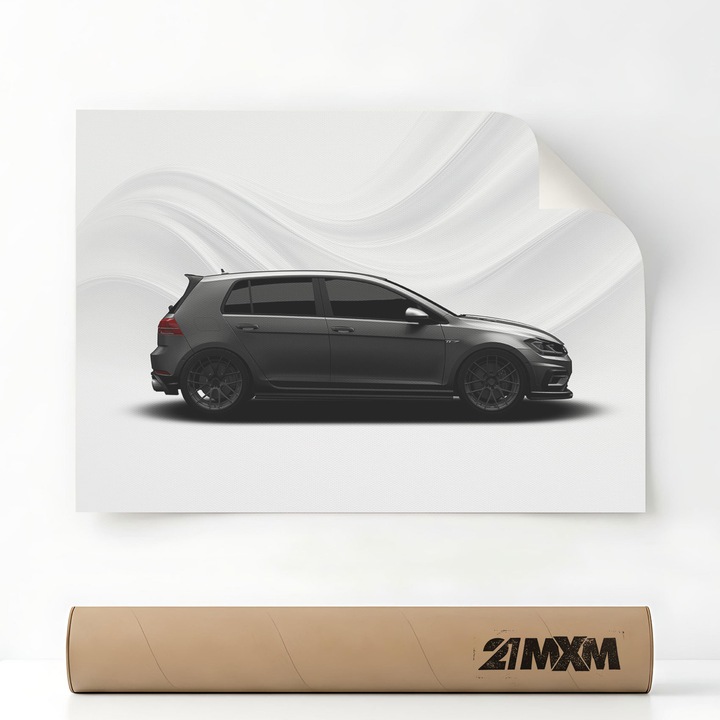 1402 Golf R MK 7, Премиум Платно за Кола – Минималистичен Дизайн, 30 x 40 см, Без Рамка