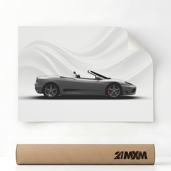 1478 360 Spider - Сив, Премиум Платно за Автомобил – Минималистичен Дизайн, A4 (21 x 29.7 cm), Без Рамка