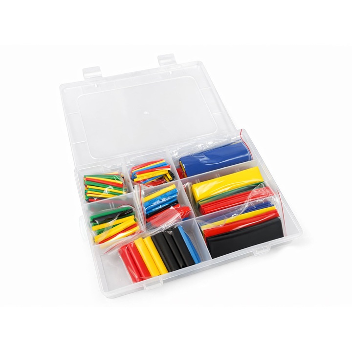 Set tuburi termocontractabile Gebo Tools, 328 piese, dimensiuni variate 1.0x40mm - 14.8x80mm