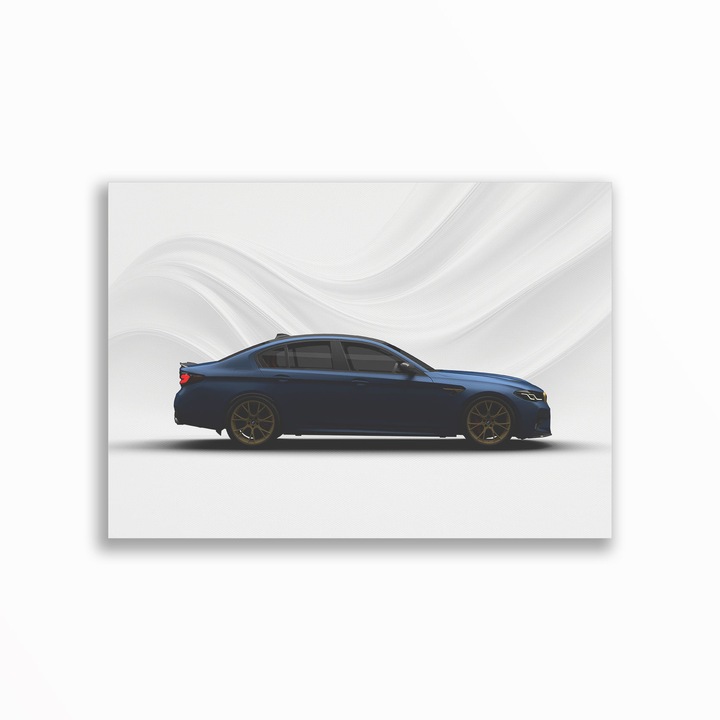 1618 M5 CS F90 - Син, Премиум Платно за Кола – Минималистичен Дизайн, A4 (21 x 29.7 см), Без Рамка