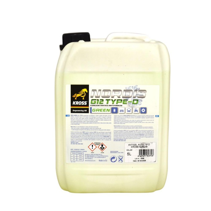 Antigel Kross Nordis Tip D, concentrat, verde, 5 l
