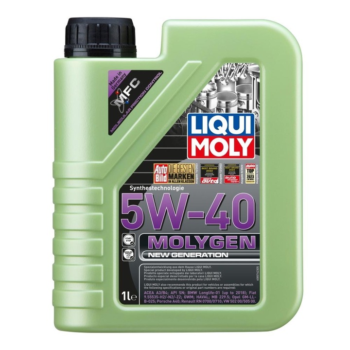 Ulei motor Liqui Moly 5W-40, canistra 1L, compatibilitate Opel GM-LL-B-025, API SN