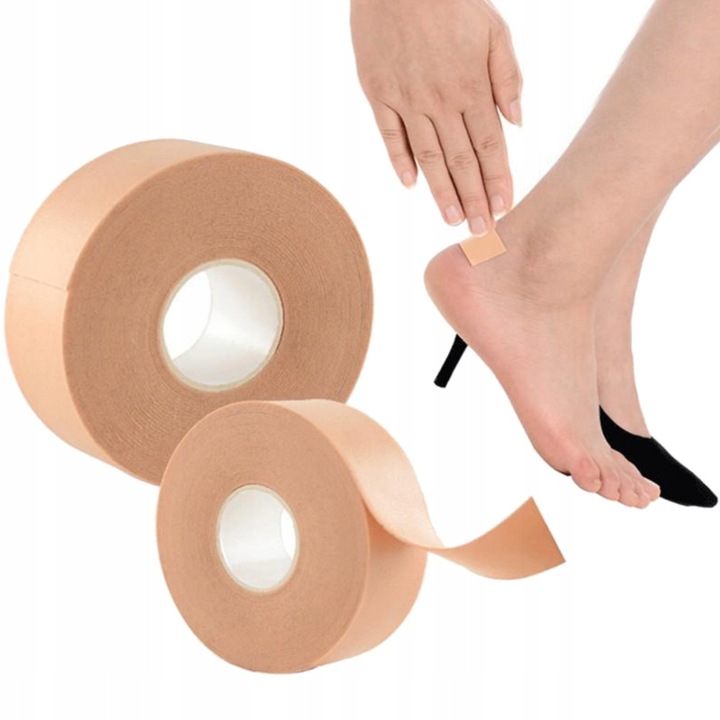 Védőszalag, SNM, Puha Hab Tapasz Hólyagokra és Tyúkszemekre, 5m x 2.5cm Tekercs, Vízálló és Hipoallergén, Védelem a Sarkak és Lábujjak Kidörzsölődése Ellen, Rugalmas, Bőrszínű