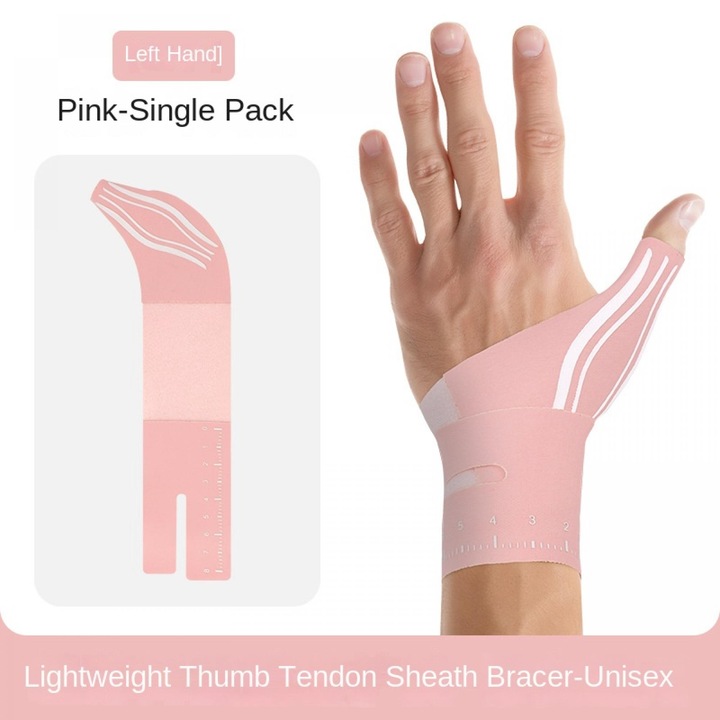 Orteza pentru degetul mare și încheietura mâinii stângi, UWOT, compresie roz, antialunecare, set