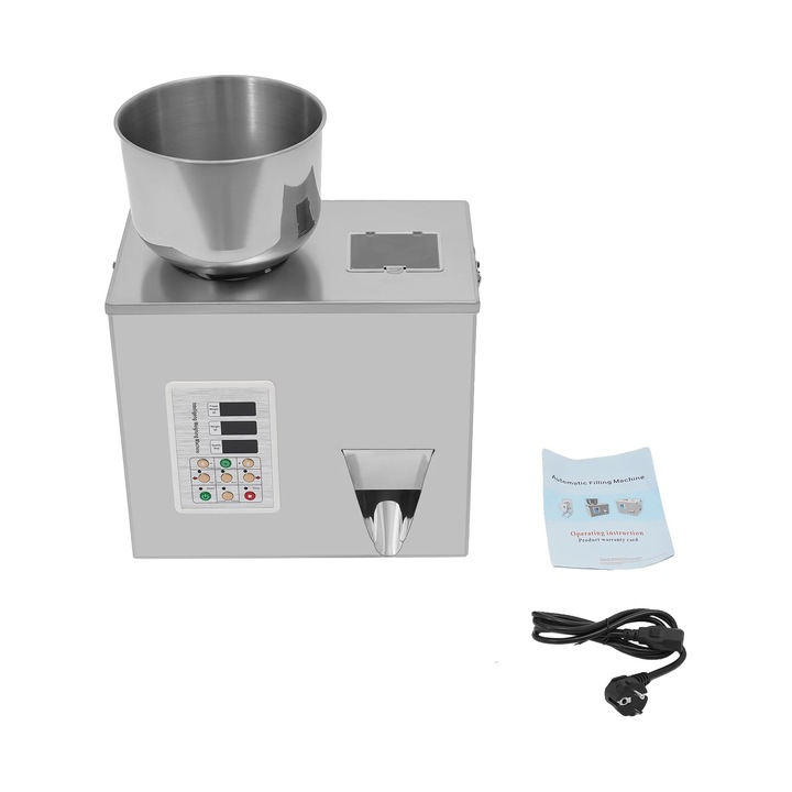 Dispensere pentru umplere pulberi, viteza mare, precizie de cantarire, argintie, 1-50g, 20x30cm