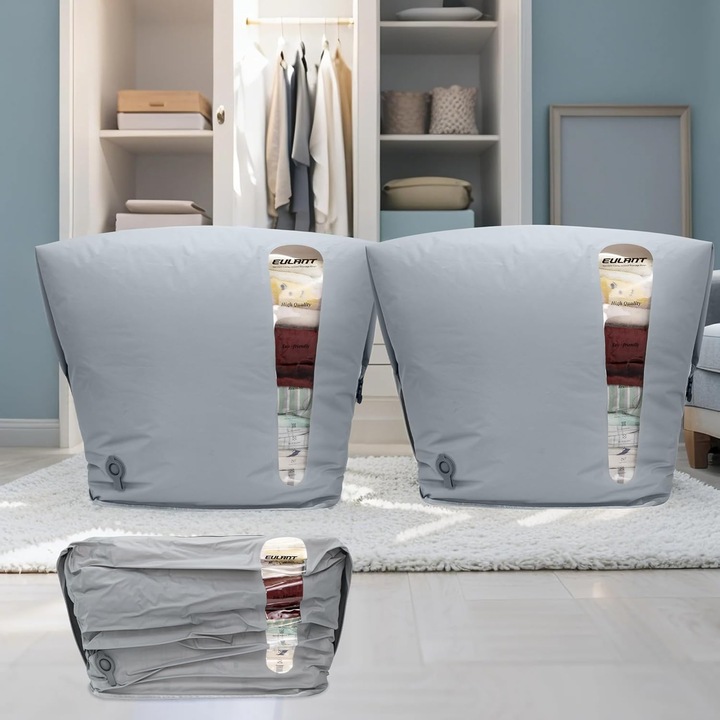 Set 2 worki prozniowe EULANT pentru imbracaminte si paturi, 40D nylon, impermeabili, 70x100cm