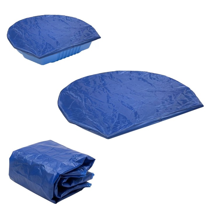 Prelata impermeabila pentru groapa de nisip Małpiszon, albastra, 1.5m, set inclus
