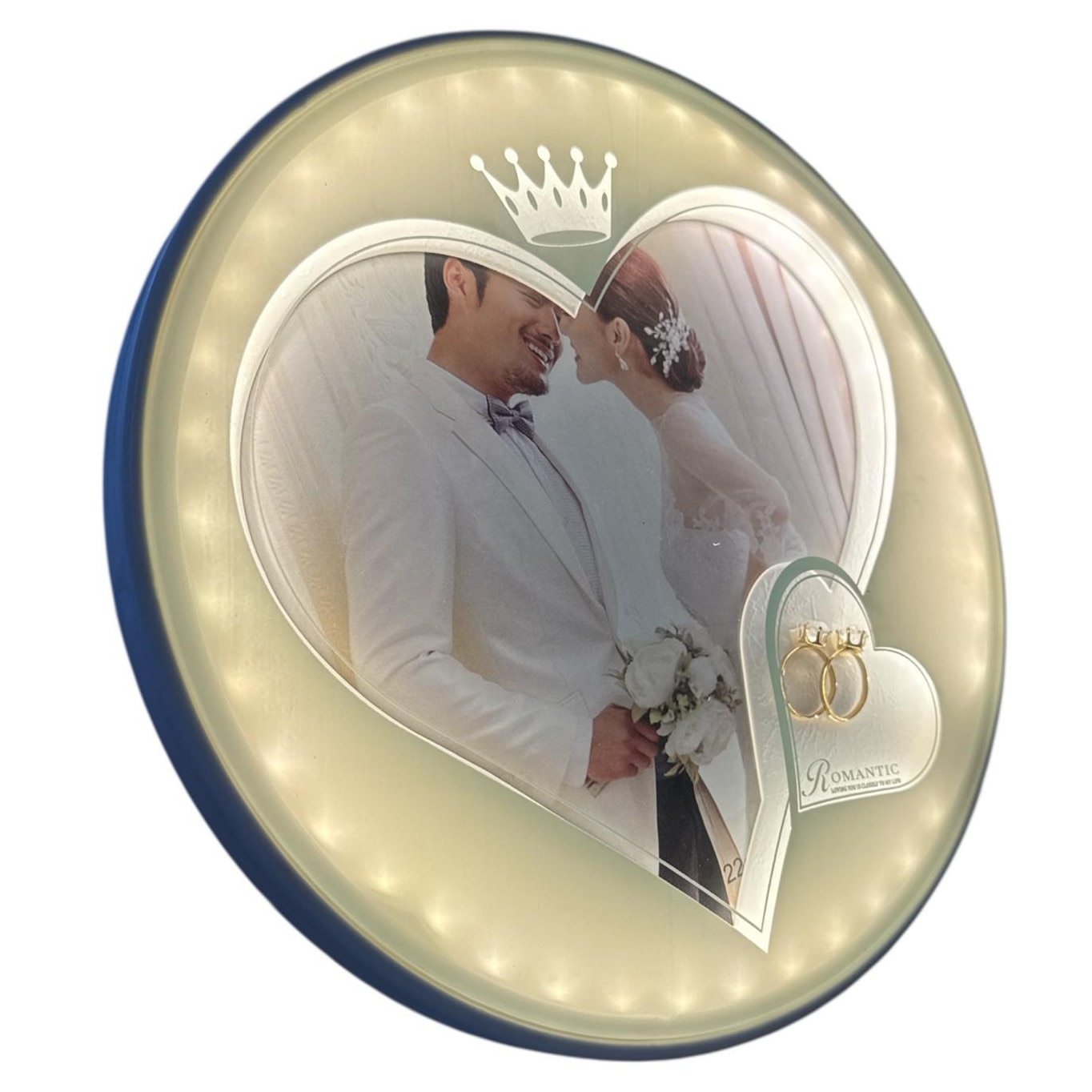 Inima Romantic Rama Foto LED Inima Romantic – Cadou Elegant Pentru Cupluri 24 cm - eMAG.ro
