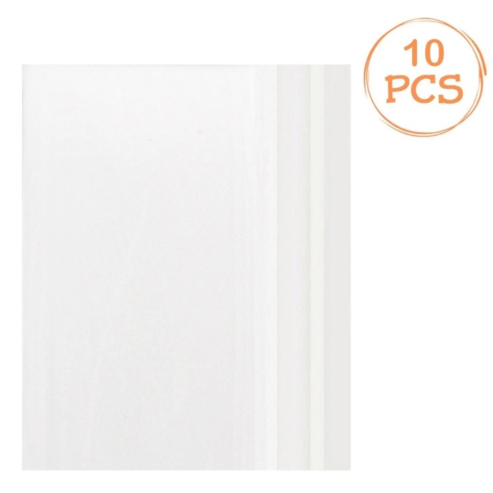 Set coperti transparente cu banda adeziva, 10 buc, plastic