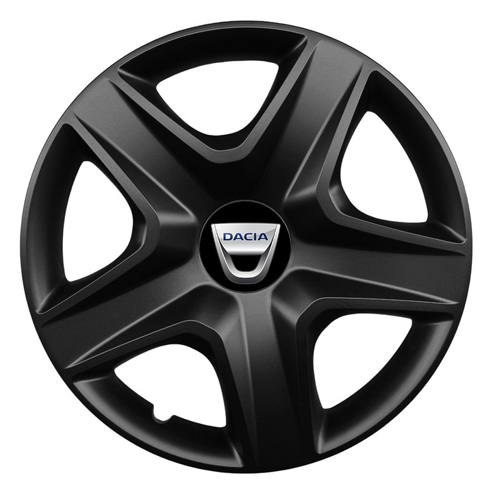Set 4 Capace Roti R16 AutoSSF ®, Potrivite Jantelor de 16 inch, pentru DACIA, Model 418, Black Edition