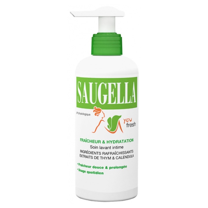 Soluție de curățare intimă Saugella You Fresh, 200ml, cu extract de galbenele și cimbrisor