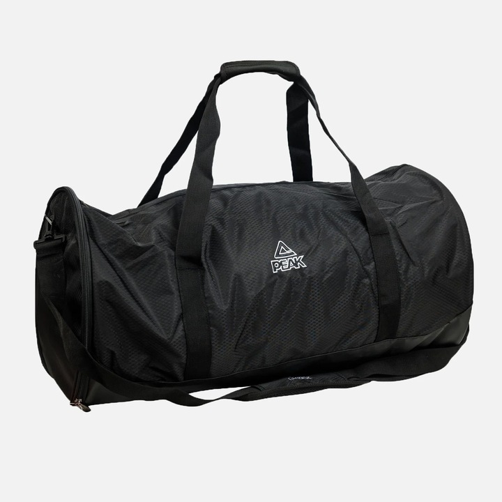 Geanta PeakSport, negru, 100% poliester, buzunar lateral cu fermoar, curea de umar ajustabila
