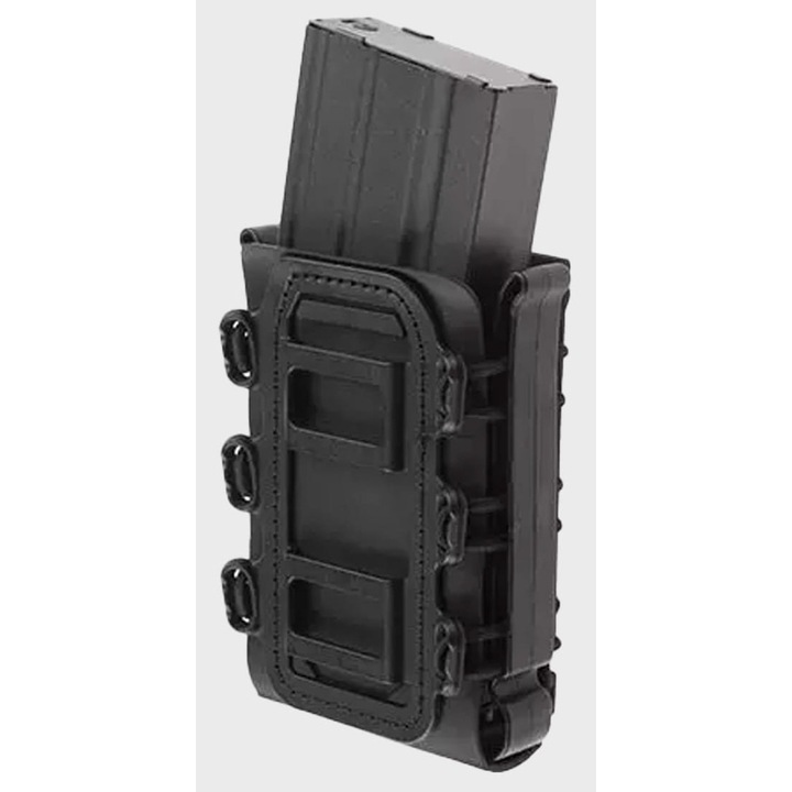 Portincarcator carabina deschis, FMA, SSSMC, pentru M4 AK Grot Beryl, polimer durabil, montare sistem Molle, acces rapid, pentru airsoft militar, Negru