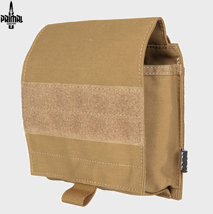 Buzunar tactic universal Cargo, Primal Gear, Mamus, Aspen 500D, compartiment fermoar si buzunar frontal, sistem Molle, organizare echipament, Coyote Brown