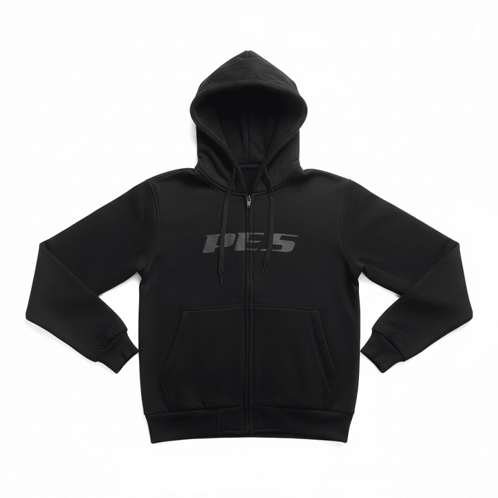 Hanorac Moto PES KevArmor Zip, protecții CE Level 2, căptușeală Kevlar, negru, L