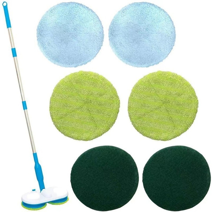 Mop electric rotativ Juksun, fara fir, 30x122cm, microfibra