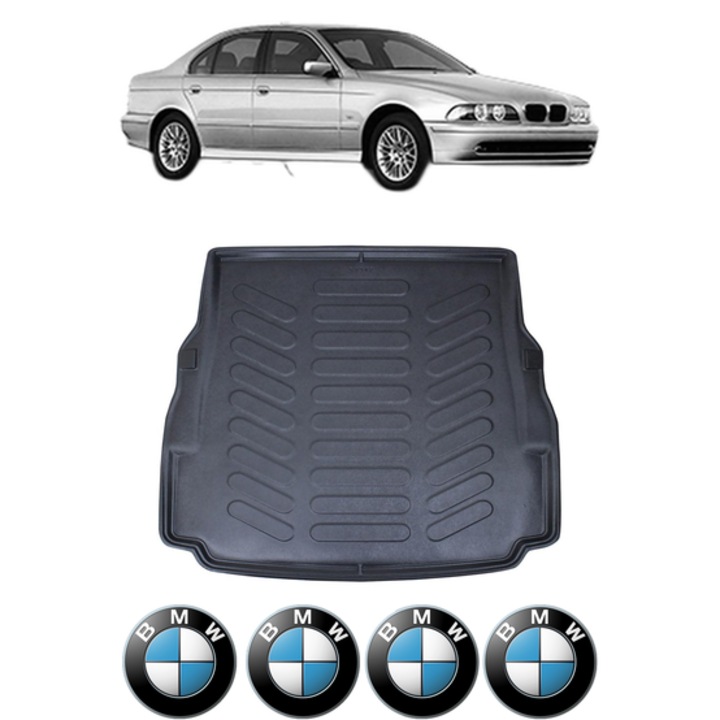 Tavita Portbagaj BMW Seria 5 IV E39 1995- din 1995-2003, CRI-FLO, Protectie Portbagaj Auto, 4x Stickere auto cu BMW