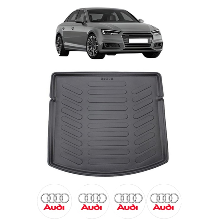 Tavita Portbagaj AUDI A4 B9 8W din 2016, CRI-FLO, Protectie Portbagaj Auto, 4x Stickere auto cu AUDI